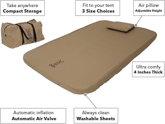 Soto Sleeping Pad for Camping - Extra Thick Self-Inflating Camping - Mattress and Camping Pillow - Tan - Small