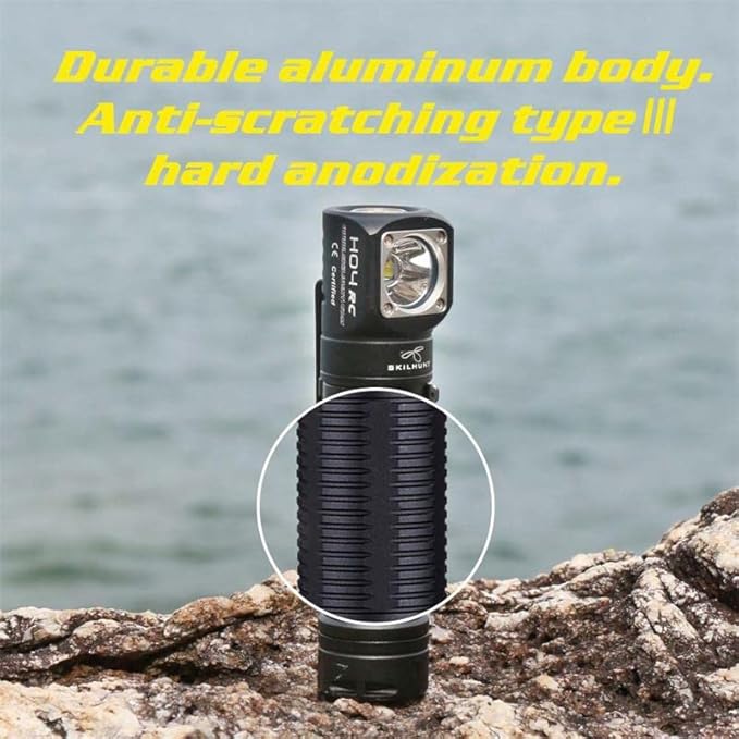 SKILHUNT Headlamp Flashlight -1200 Lumen, FloodLight H04 Hi CRI, Compact EDC Waterproof LH351D LED Headlight for Outdoor Camping Tactical Emergency Hands-Free (H04 High CRI + BL-135 Battery)