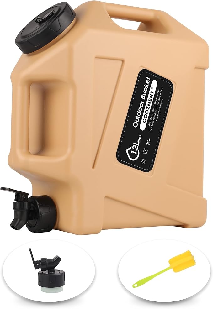 3.2 Gallon/5 Gallon Water Containers with Spigot, BPA Free Water Jug, Military Green Water Tank, Multifunction Water Storage Containers for Camping Outdoor Hiking,Emergency Stroage