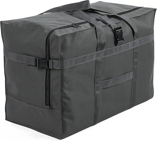 Large Duffel Bag, Waterproof Carry on Weekend Overnight Storage Bag over Luggage for Airline, Travel, Camping, Moving