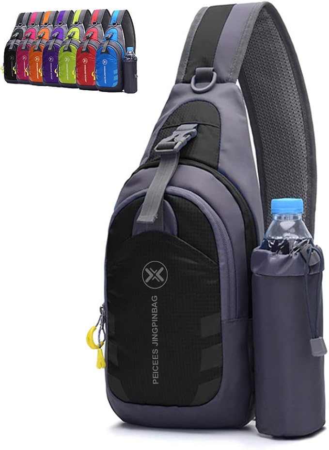 Peicees Chest Crossbody Sling Backpack Bag Travel Bike Gym Daypack for Women Men