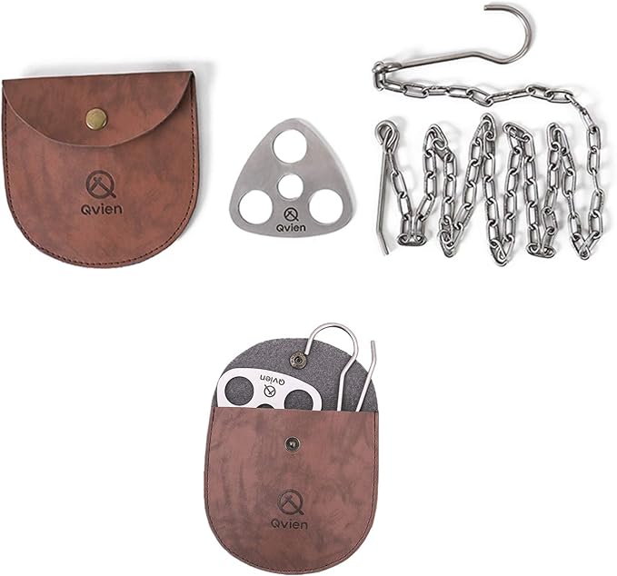 Camping Tripod board - Turn Branches into Campfire Tripod, Stainless Steel Campfire Support Plate with Adjustable Chain for Hanging Cookware - Perfect Camping Accessories for Outdoor Cooking