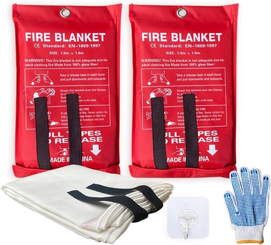 Fire Blanket For Home XXL- 79 x 79 Fire Blankets Emergency For People Fire Retardant Blanket Fire Shelter Large Suppression Fiberglass Kitchen Home Restaurant House Fire Proof Survival Safety Reusable