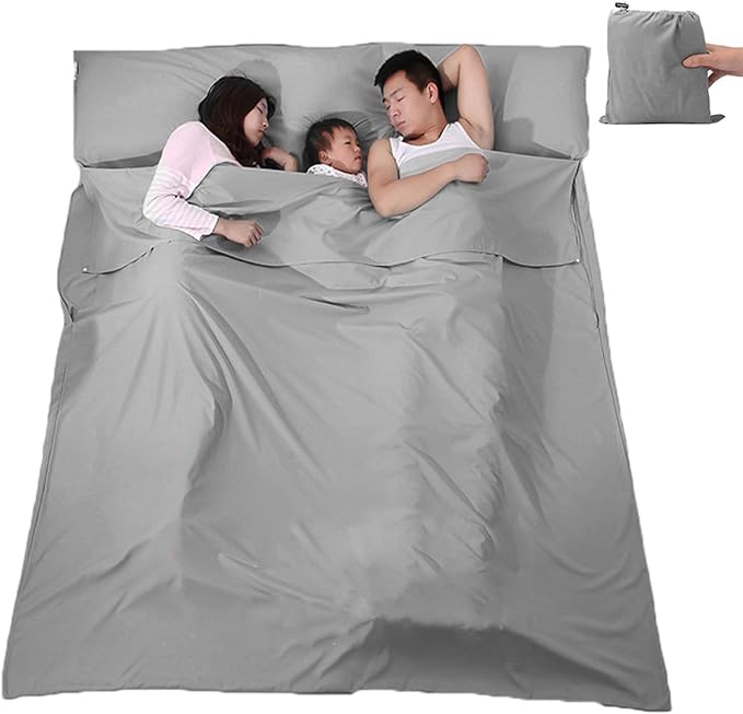 Sleeping Bag Liner, Lightweight Portable, Soft Travel and Camping Sheet, with Compact and Carry Bag, for Travel, Hotel