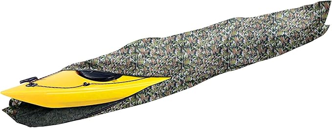 i COVER 13ft Kayak Cover- Water Resistant Heavy Duty Kayaks/Canoe Covers Fits Canoes or Paddleboards up to 13ft Long and Beam Width up to 30in, Camo