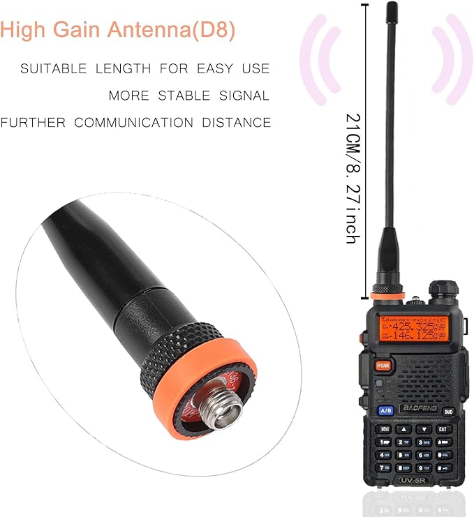 BAOFENG UV-5R Ham Radio Handheld Walkie Talkie Long Range High Gain Antenna(2 Pack)