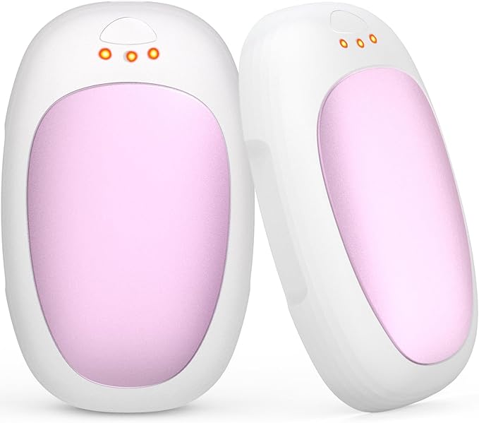 Hand Warmers Rechargeable 2 Pack, Electric Hand Warmer Reusable 4000mAh USB Portable Pocket Warmer, 10 Hrs Lasting Hand Heater for Camping Hiking Hunting Golf Ideal Warm Gift for Women Men