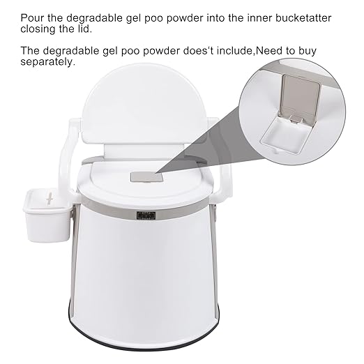 Outvita Portable Toilet, Lightweight RV Porta Potty, Bedside Commode With Detachable Inner Bucket & Removable Storage Box for Boat Van Hiking Fishing Bathroom Hospital Camping