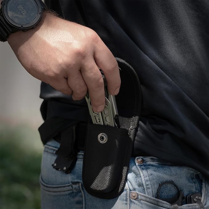 GRITR 13-in-1 Stainless Steel EDC Multitool w/Nylon Sheath - Outdoor Tool w/Needle Nose Pliers, Pocket Knife, Scissors, Bottle Opener, Cutters - Camping Hunting Survival Emergency Gear