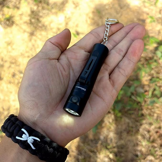 U3 Mini Keychain Flashlight USB C Rechargeable Side Switch 500 Lumens High Bright with Built-in Battery Tiny Small Torch for Everyday EDC Emergency Dog Walking Camping Hiking