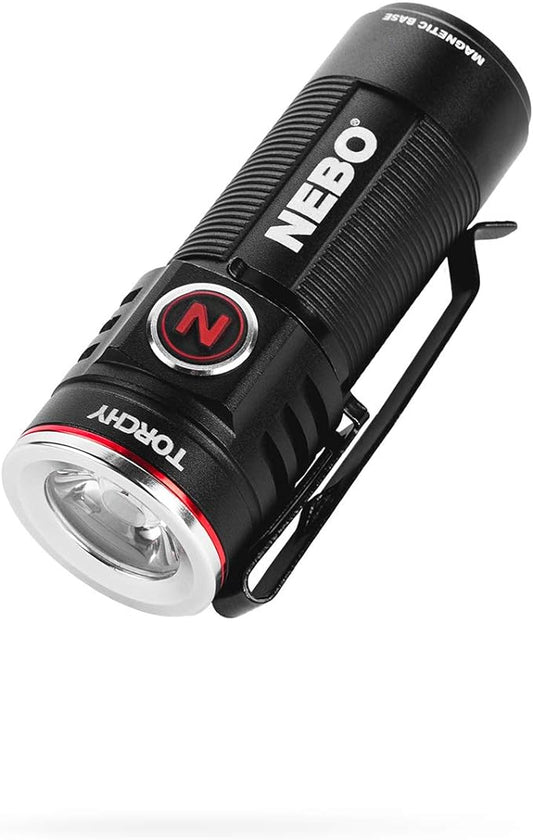 NEBO Torchy 1,000-Lumen Pocket Flashlight, LED Rechargeable Flashlight For EDC, Camping, Hunting, Hiking With 5 Light Modes, Water and Impact Resistant, Power Memory Recall, Removable Clip, Black