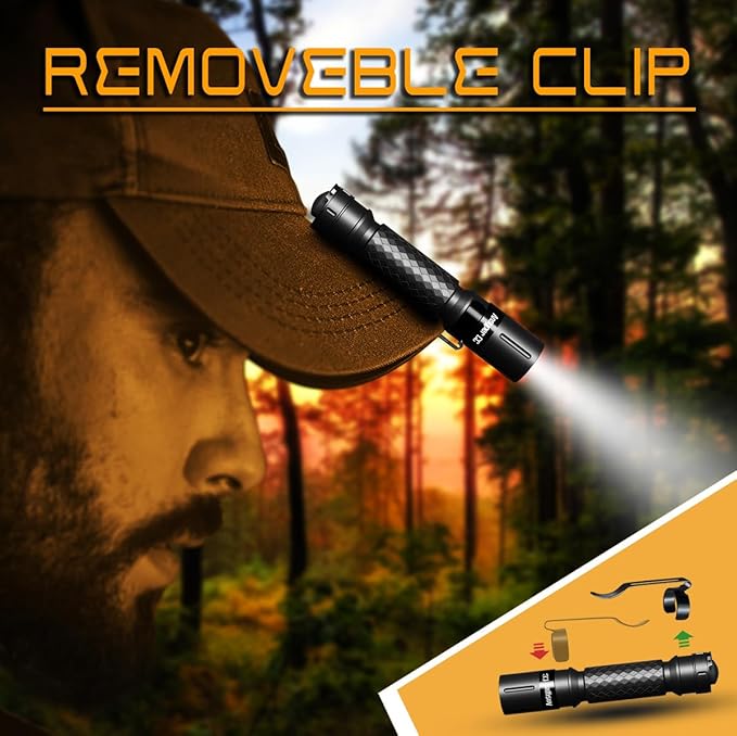 4 Pack 3 Modes Small Mini Flashlights LED Powerful Portable Pocket Compact Light AAA Battery