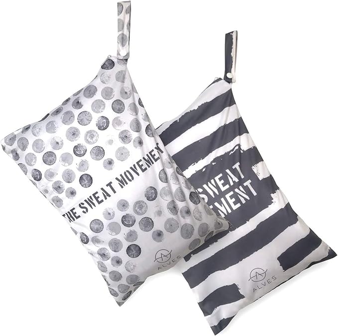 YOGA 2pcs Washable/Reusable Waterproof Wet/Dry Gym Clothes Bags for Swimsuits or Wet Clothes, Sports Bag for Carrying and Washing Assorted Laundry