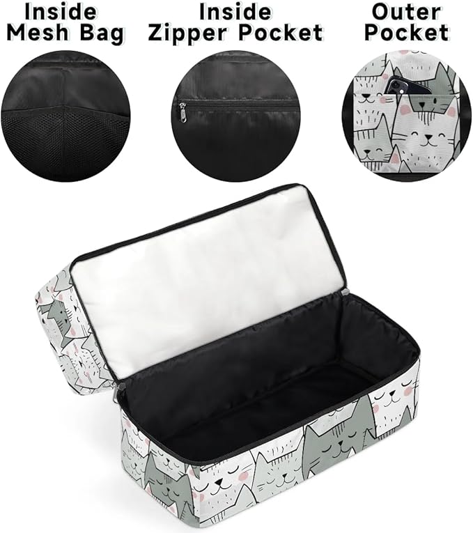 Sports Gym Bag Cute Cartoon Cat Travel Duffel Bag Waterproof Lightweight Swim Bag Travel Tote Luggage Weekender Overnight Handbag Workout Bag with Shoes Compartment for Women Men