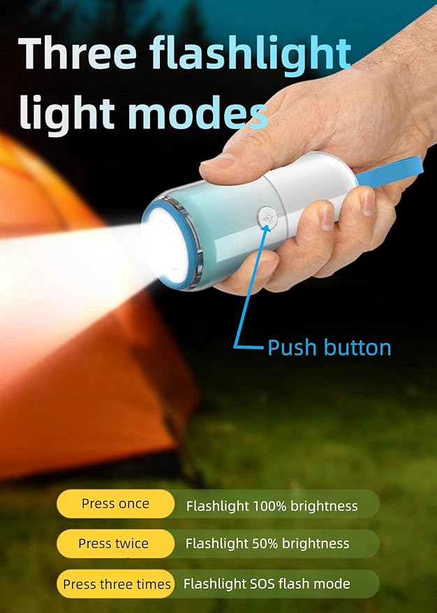 LED Flashlights -Camping Lantern Rechargeable Mini Camping Flashlights with 5 Modes, Powerful and Bright for Outdoor Use Power Outages, Hiking, Hurricane, Emergency, Home
