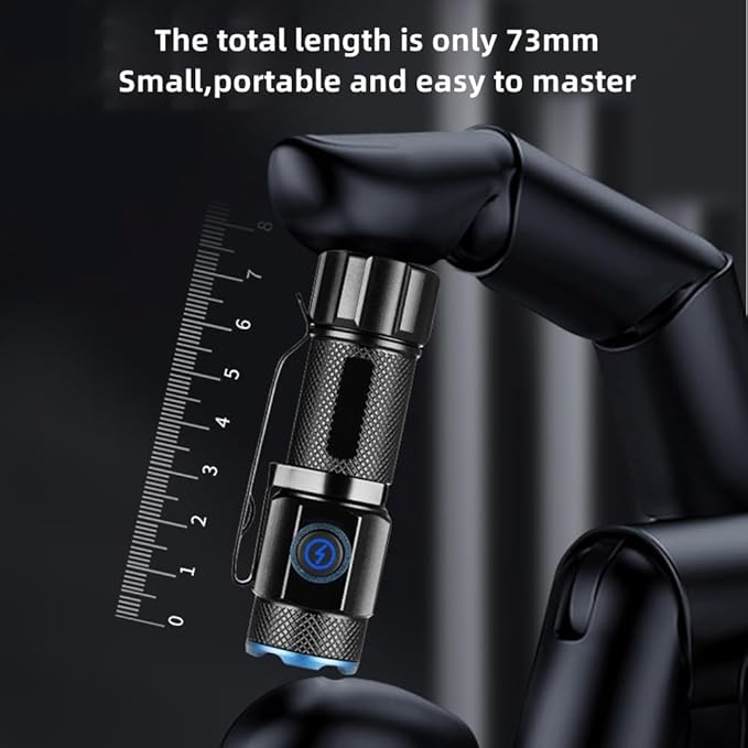 Alonefire X66 LED Mini Flashlight High Lumens USB C Rechargeable Small Flashlight Bright Lightweight Pocket Size with 5 Light Modes Magnetic with Clip, Charging Indicator, Rechargeable Battery for EDC