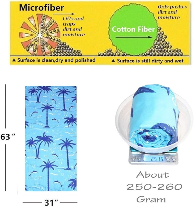 HAOKUN Microfiber Sand Free Beach Towel Blanket-Quick Fast Dry Super Absorbent Lightweight Thin Towel for Travel Pool Swimming Bath Camping Yoga Gym Sport Idea (Butterfly)