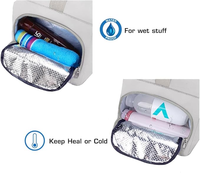 ROTOT Gym Duffel Bag, Gym Bag with Waterproof Shoe Pouch, Weekend Travel Bag with a Water-resistant Insulated Pocket