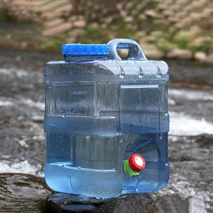 Abaodam 2.64 Gallon Water Jug Camping Water Container Water Storage Container with Faucet Large Capacity Water Jug Portable PC Water Bucket Camping Supply Clear Water Bottles