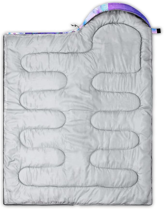 AILONEN Kids Floral Cat Camping Sleeping Bags,Lightweight & Waterproof,3 Season Warm & Cool Weather,Kawaii Kitten Sleeping Bags for Girls Adults,Travelling,Outdoors