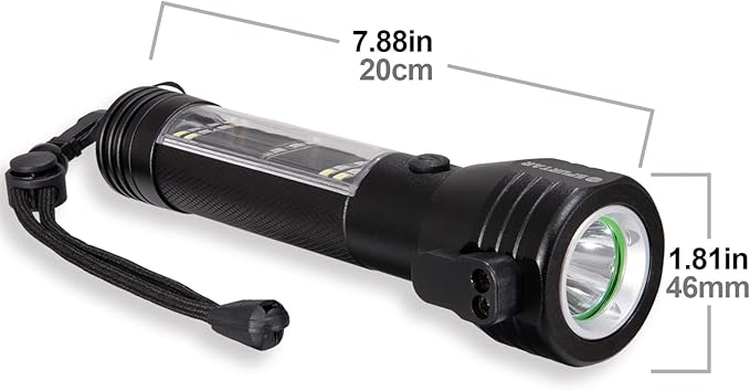 Spurtar 7 Modes Solar Flashlights with Car Safety Hammer, Seatbelt Cutter, Compass & Magnet, 2000 mAh Multi Function Tactical Flashlight, Emergency Flashlight for Car, LED Flashlight, Black