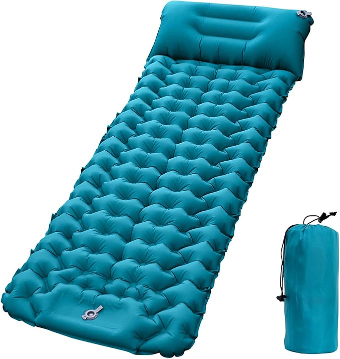 Moisture-Proof & Waterproof Portable Air Mattress for Hiking/Camping/Picnic, Nylon Connectable Outdoor Air Cushion Sleeping Pad for Sightseeing/Backpacking/Trekking