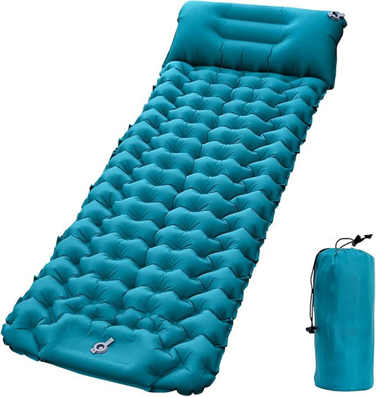 Moisture-Proof & Waterproof Portable Air Mattress for Hiking/Camping/Picnic, Nylon Connectable Outdoor Air Cushion Sleeping Pad for Sightseeing/Backpacking/Trekking