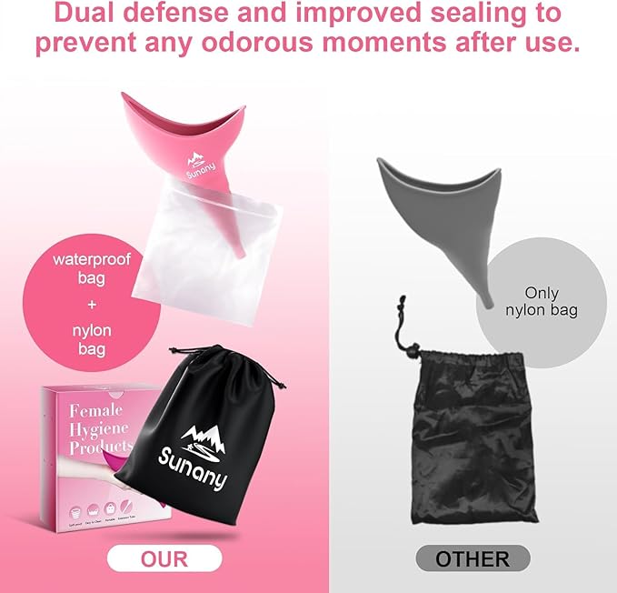Female Urination Device, Reusable Female Urinal Silicone Women Pee Funnel Allows Women to Pee Standing Up, Portable Womens Urinal is The Perfect Companion for Camping,Outdoor,Travel