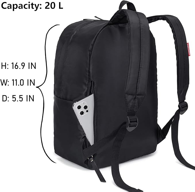 HawLander Lightweight School Backpack for Women or Teen Girls, Mid-Volume 20.0L