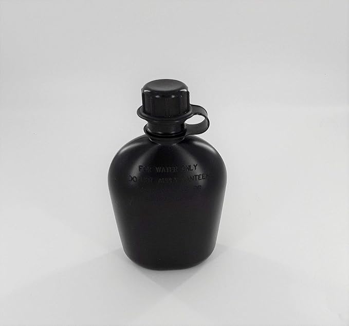 1Qt. Military Field Canteen with Pile Lined Case Holder for Camping, Hiking, Trekking, School