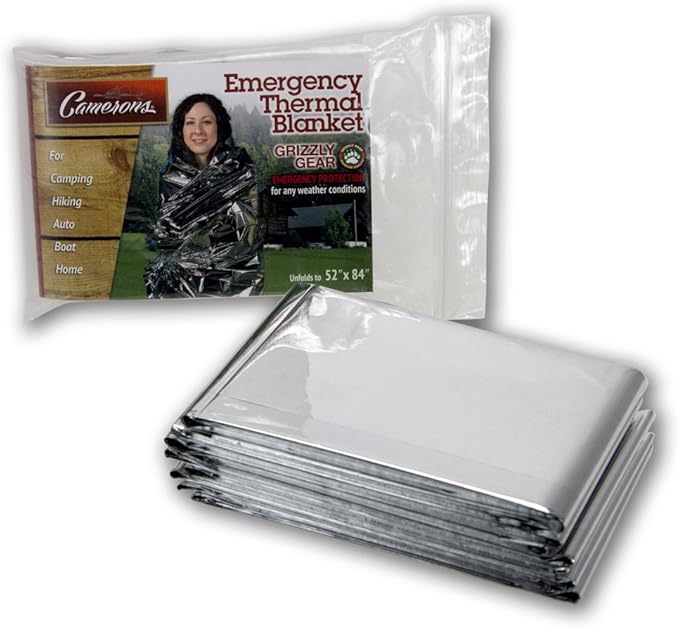 Emergency Mylar Thermal Blankets (12 Pack) Survival Kit Camping Space Blanket - Perfect for Hiking, Outdoors, Marathon Runs or First Aid Set- Bug Out Bag Essential - Keep Heat Insulated