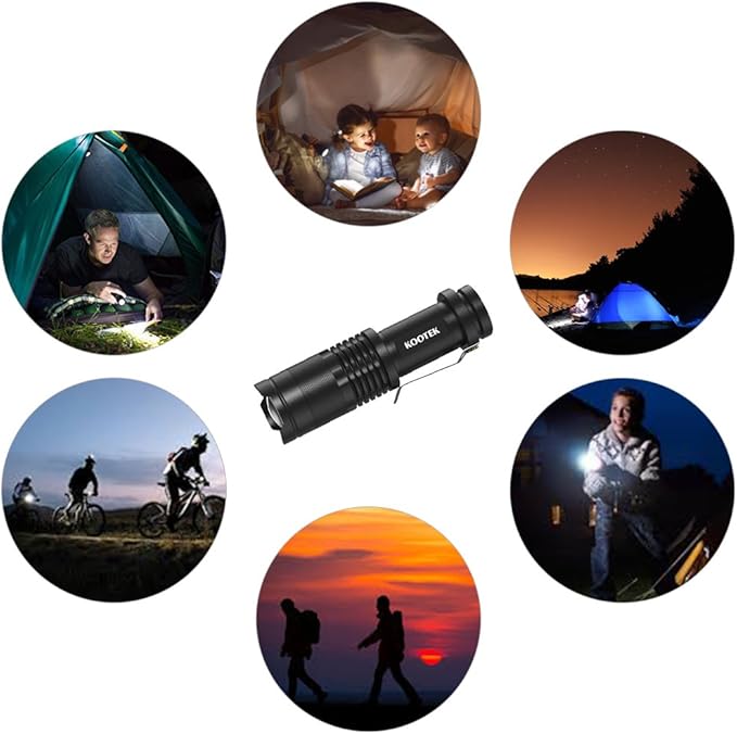 Kootek Mini LED Flashlights Pocket Pen Flashlight 5 Pack Ultra Bright 300 Lumens Handheld Flashlights Adjustable Focus Small for Kids Child Camping Cycling Hiking Emergency Torch Light