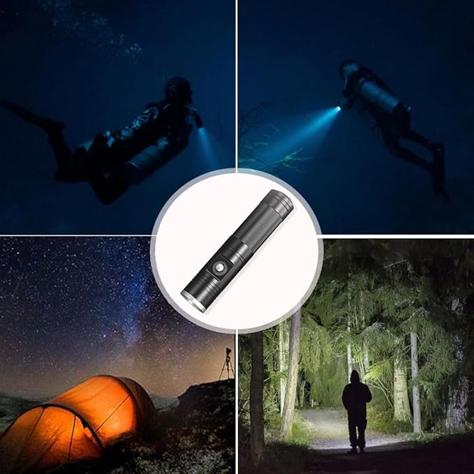 Aluminum Flashlight,Bright, Waterproof, Powerfuly, Excellent Choice for Emergency LED Flashlights for Home, Flashlight for Camping Gear、Hiking (MK-7)