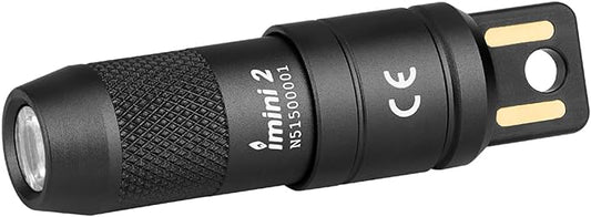 OLIGHT IMINI 2 EDC Rechargeable Keychain Flashlight, 50 Lumens Compact and Portable Mini Light, Tiny LED Keyring Lights with Built-in Battery Ideal for Everyday Carry and Emergencies (Black)