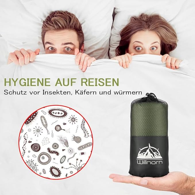 Sleeping Bag Liner,Travel Sheets & Adult Sleep Sack for Backpacking,Hotels & Hostels,Lightweight Single Camping Sleeping Bag Liners for Travel