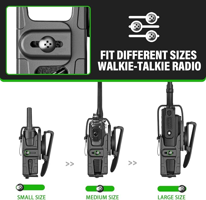 Gun & Flower Universal Tactical Radio Holster for Two-Way Walkie Talkies, Radio Pouch for Motorola, Kenwood, HYTERA Many Types, Law Enforcement Accessories, Adjustable Storage with 1 Pack