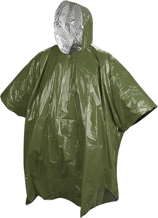 Emergency Rain Poncho - Portable Camping Emergency Blankets, Survival Blankets, Reusable Weather Resistant Raincoat
