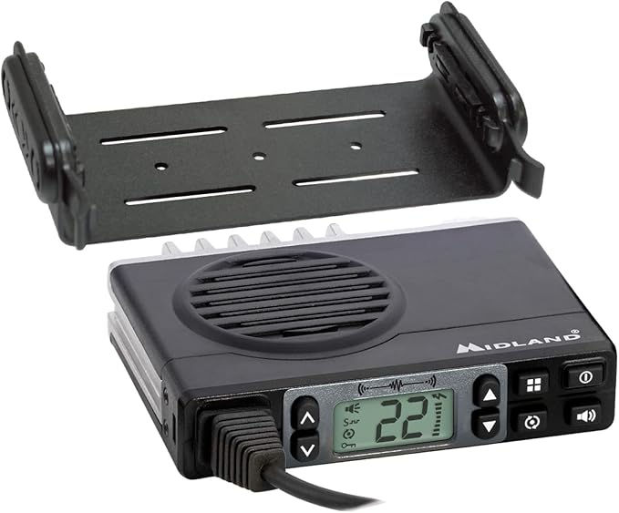 Midland – MXT105 - 5 Watt GMRS MicroMobile Two Way Radio - Off Roading Outdoor RZR Farm Trails Radio - External Magnetic Mount Antenna - NOAA Weather Alerts