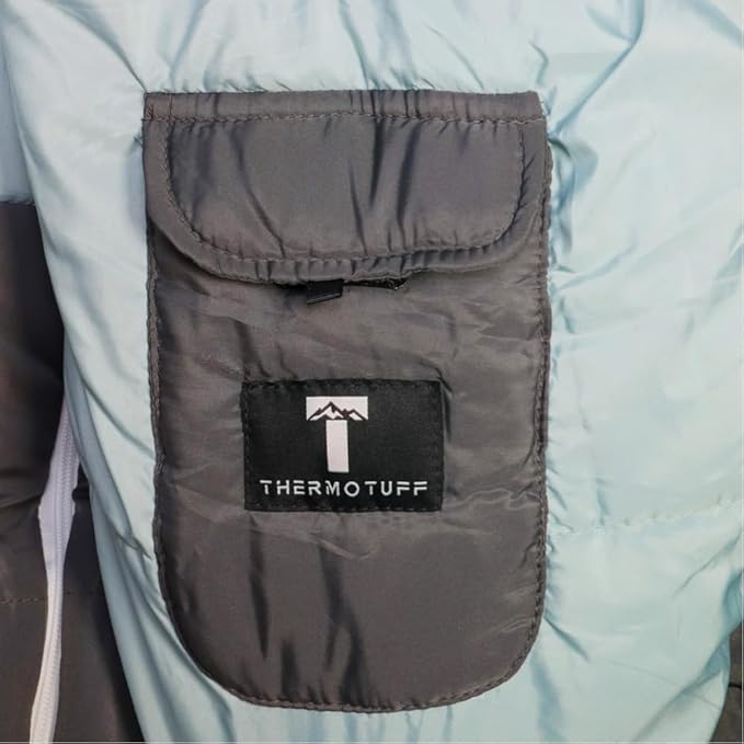 Thermotuff Wearable Sleeping Bag with Dual Hoodie, Long Sleeves, Pockets & Adjustable Drawstring - Ideal for Camping, Cold Weather Hiking, and Stadium Sak Blanket