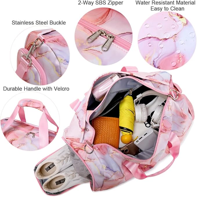 Meisohua Dance Bag for Girls Sports Duffle Bag for Girls Ballet Bag Travel Overnight Bag Girls Sports Gym Bag with Shoes Compartment and Separate Dry Wet Pocket