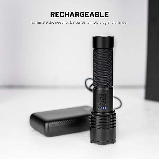 azamine Rechargeable LED Flashlight High Lumens - High Powered 990000 Lumen Super Bright Flashlights with 3 Modes, IPX6 Waterproof, Portable Handheld Flash Light for Home, Camping, Outdoor