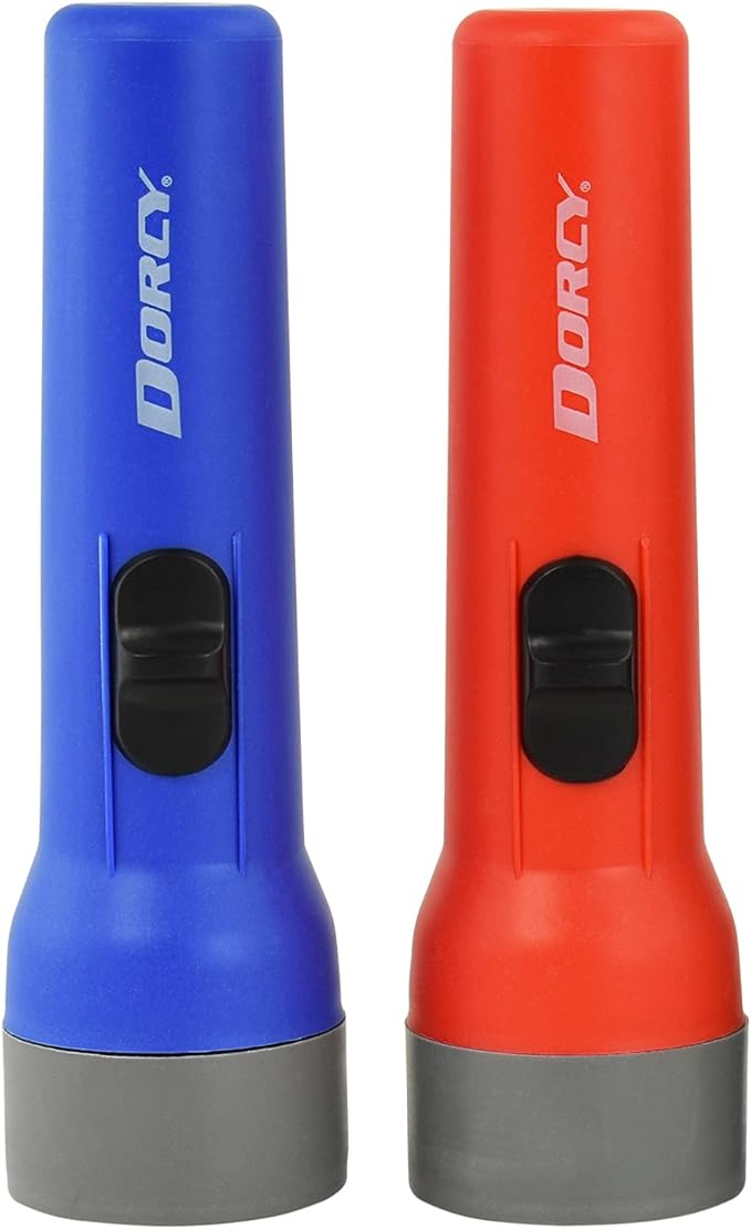 Dorcy Basic 1D LED Long Run Time Flashlight, Assorted Colors, 41-2460 , Red