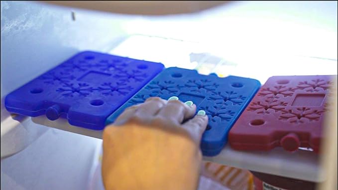 Ice Packs for Lunch boxes and Coolers | Bento Lunch Box Ice Packs, Cooler Bag for Work, School, Picnic or Camping | Reusable Small Freezer Pack, Adult and Kid Friendly