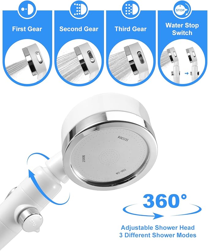 Portable Camping Shower,6000mAh Upgraded Rechargeable Outdoor Camp Shower Pump with Intelligent Digital Display,Camping Shower & Nozzle for Traveling(2 Mode)