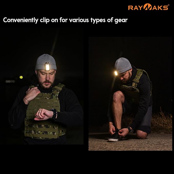 Ultra Bright 200 Lumen LED Caplight, Lightweight Cap Light, Clip on Hat Light, Rechargeable Micro USB, Waterproof, Durable, Best for Camping, Hiking, Running, Fishing CapRayO D2C