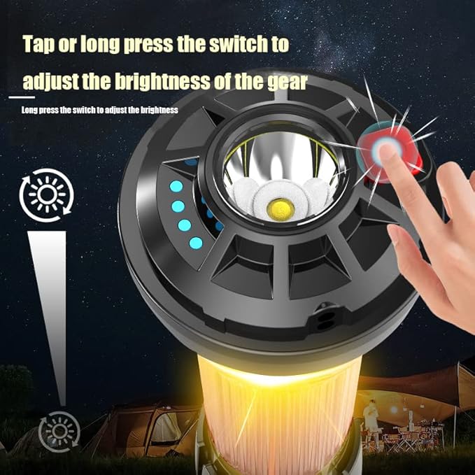 Outdoor Portable Camping Lights,LED Rechargeable Flashlights Magnetic, USB Pocket Flashlight with 3 Modes, Waterproof,Small Tactical Flashlights for Camping Travel Emergency