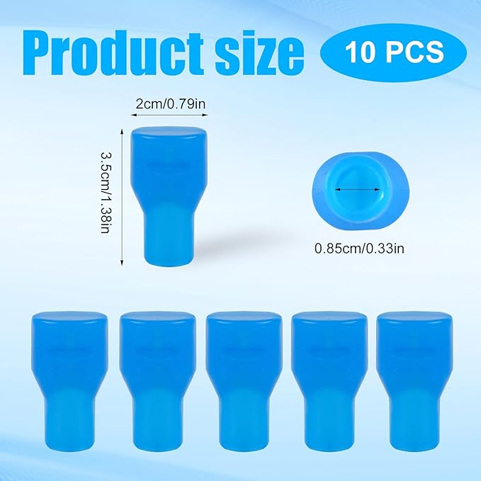 10pcs Mouthpiece Replacement for Camelbak, Blue Silicone Bite Valve Replacement Hydration Pack Bite Valve Parts Accessories for Hydration Bladder