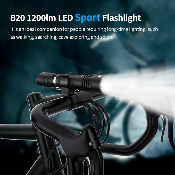 XTAR B20 1200LM Rechargeable Led Tactical Flashlights, 5 Modes LED Flashlight, Handheld Flashlight for Emergencies, Camping, Hiking and Searching (B20 Full Set)
