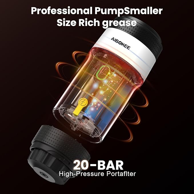 Portable Espresso Maker,Travel Coffee Maker for Camping, Car Coffee Maker Self-Heating with USB-DC,3-in-1 Extraction of 8g Ground Coffee & NS Capsule for Hiking,Office,RV(White)