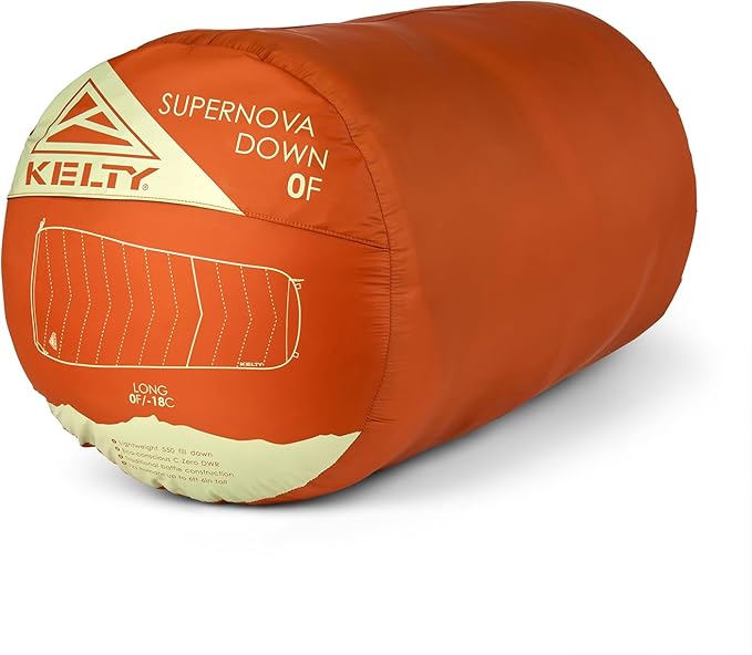 Kelty Supernova Down Sleeping Bag, Compact + Lightweight, Roomy Shape for All Body Types and Sleep Positions, Recycled Shell Fabrics